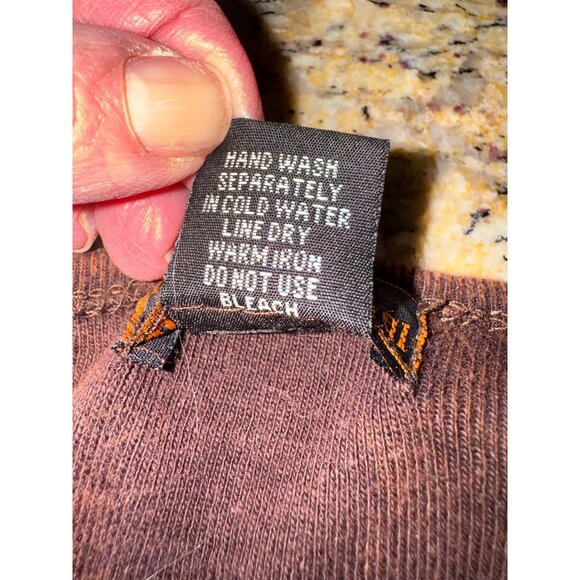 Boho Rising International Red Brown Embroider Tunic Top Floral Hippie Artsy Boho - Picture 8 of 9